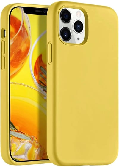 Hoesje Geschikt voor iPhone 12 Pro Max hoesje silicone - Hoesje Geschikt voor iPhone 12 Pro Max case - Nano Liquid siliconen Backcover - Geel