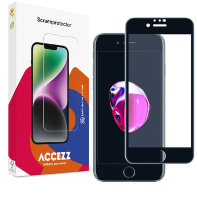 Accezz Screen Protector - Geschikt voor Apple iPhone SE (2022) / SE (2020) / 8 / 7 / 6s / 6 - Gehard Glass Full Cover
