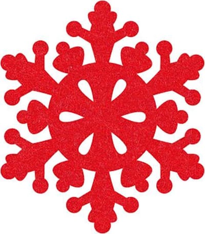 Sneeuwvlok 2 vilt onderzetters - Rood - 6 stuks - ø 9,5 cm - Kerst onderzetter - Tafeldecoratie - Glas onderzetter - Cadeau - Woondecoratie - Tafelbescherming - Onderzetters voor glazen - Keukenbenodigdheden - Woonaccessoires - Tafelaccessoires