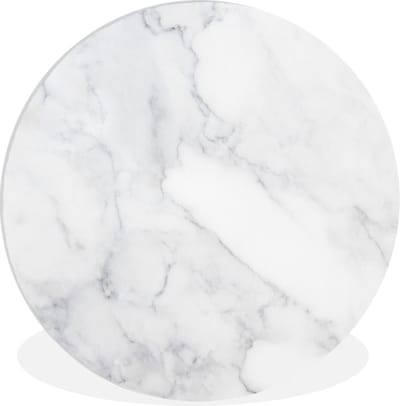 WallCircle® Wandcirkel 120x120 cm - Muurcirkel Marmer - Wit - Grijs - Luxe - Marmerlook - Steen - Muurdecoratie woonkamer - Wanddecoratie slaapkamer - Kamer decoratie accessoires - Ronde schilderijen XXL