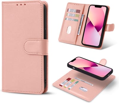 Casemania Hoesje Geschikt voor Apple iPhone 13 - Roze - 2 in 1 Magnetic Afneembaar Book Case