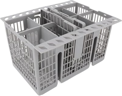 Bestekmand Vaatwasser - Bestekhouder Afwasmachine - Vaat Snel Schoon - 8 Compartimenten - 21 x 16 x 12 cm - Grijs