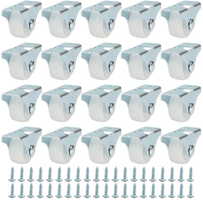Dailygoods- Vaste Wielen 25 mm - 20 Stuks - Niet-Draaibaar - Ladewielen - Meubelwieltjes - Duurzaam en Slijtvast - Meubelwielen