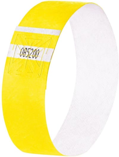 Sigel evenementenbandjes - super soft - 255x25mm - neon geel - 120 stuks - SI-EB213