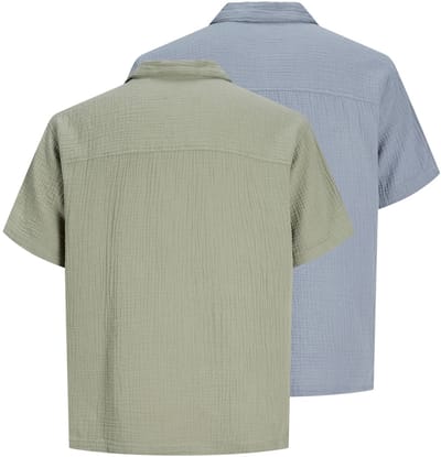 JACK&JONES ORIGINALS - JORNANTUCKET DOUBL CLOTH SHIRT SS 2PK MP Heren Overhemd