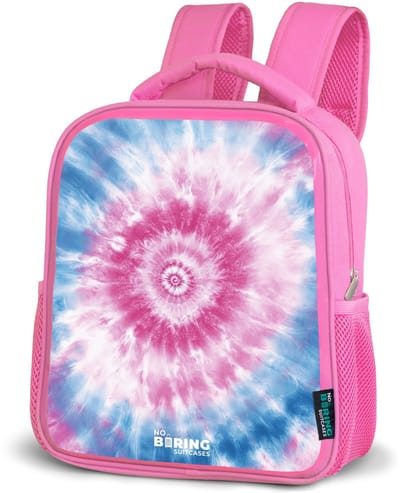 NoBoringSuitcases.com® - Rugzak roze - Schooltas meisjes - Tie dye - Abstract - Blauw - Roze - Kinder rugtas meisje - Boekentas kind - Kinderrugzak voor school - Schoolrugzak