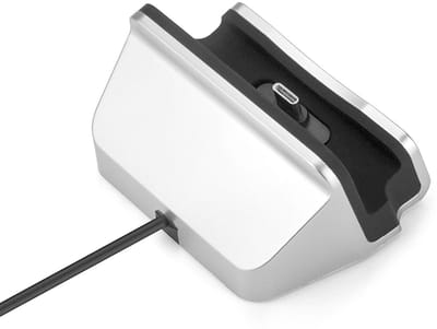 JeiibrZui Usb-C Laadstation - Usb-C Laadstandaard - Voor Alle Mobiele Telefoons Met Een Usb Type-C-Aansluiting - 1 Stuks - Zilver