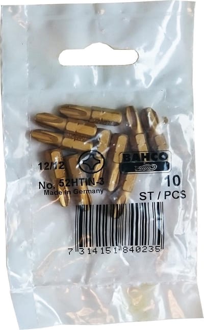 BAHCO PH3 titaan schroefbit Phillips 52HTIN-3, 10 stuks