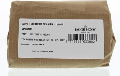 Jacob Hooy Zoethout Ongeschild Gemal 250 gr