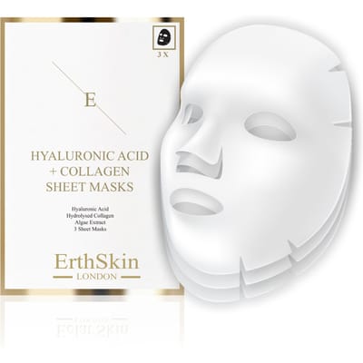 ErthSkin London Hyaluronzuur & collageen masker – 3 stuks