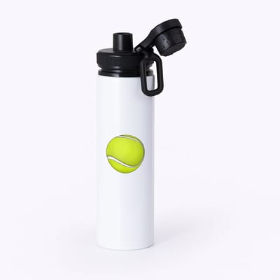 Hacebo® - Tennisbal waterfles met draaidop zwart - Tennis - Tennissers - Sport - balsport - raket - water fles - 850ML