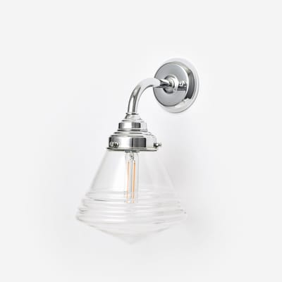 Wandlamp Luxe School Small Helder Curve Chroom - Art Deco Trade