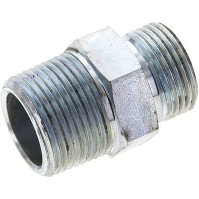 UN 1-3/16''-12 x 1'' NPT Verzinkt Stalen Borstnippel ORFS 400 Bar - Hydrauliek - FL2S-M-EZ-103U-100N-O
