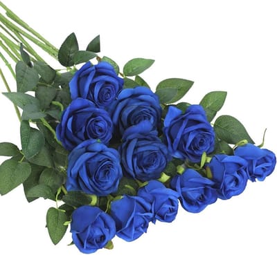 Kunstmatige Rozenboeket van 12 Takken, 52 cm, Perfect voor Decoraties, Bruiloften en Tuinversiering met Groene Bladeren in Roze
