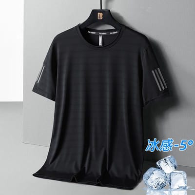 Grote Maat Sneldrogende Kleding Heren IJszijde T-shirt met Korte Mouwen Heren Zomer Dunne Heren T-shirt Zomer Sport Hardloop Top XL