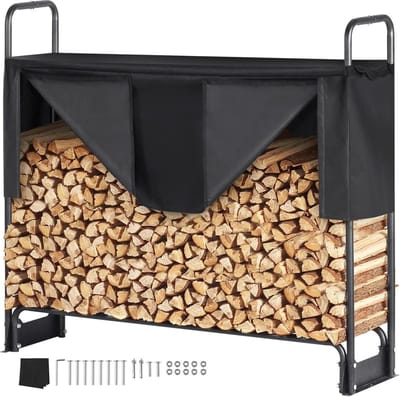 Haardhoutopslag - Houtopslag- Houtopslag Buiten - houtberging - Met Waterdichte Hoes - 117x132x36cm
