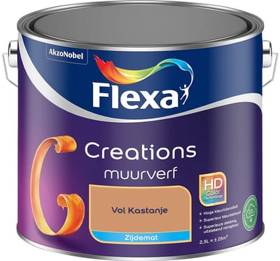 Flexa - Creations Muurverf Zijdemat - Vol Kastanje - Mengverf - 2,5 L