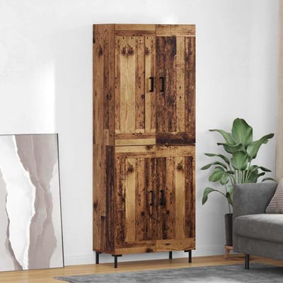 vidaXL - Highboard - 2 - st - Oud - Hout - 69,5 - x - 34 - x - 180 - cm - Bewerkt - hout