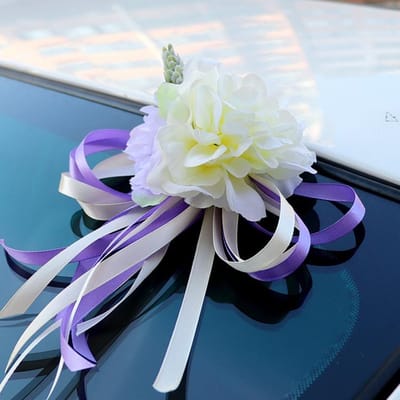 Nouveau kit de décoration de voiture de mariage de fleurs artificielles, fleur de pivoine rose en soie romantique, cadeau de Saint-Valentin, fleur de fête de voiture festive