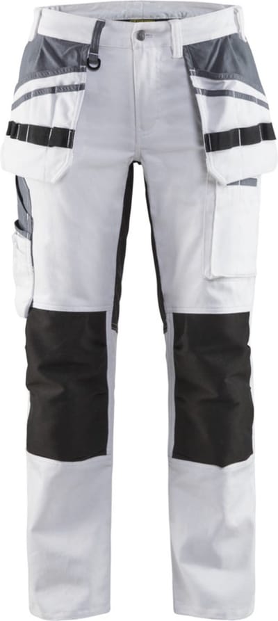 Blaklader Dames Schildersbroek met stretch 7910-1000 - Wit/zwart - C48