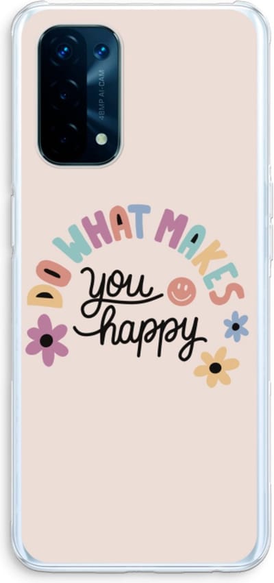 Case Company® - Hoesje geschikt voor Oppo A74 5G hoesje - Happy days - Soft Cover Telefoonhoesje - Bescherming aan alle Kanten en Schermrand