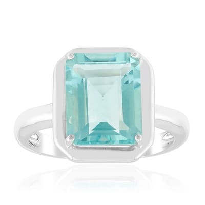 Cavill - Zilveren ring - 925 Sterling Zilver met Palladium - 3,273 ct Fluoriet - Achthoekig geslepen - Modern exclusief sieraad