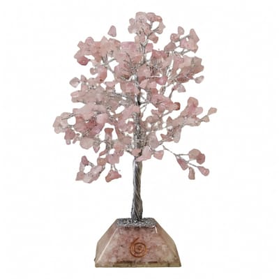 Ancient Wisdom - Edelsteen - Edelsteenboom met organietbasis - rozenkwarts - orgonite - energie - decoratie - cadeau