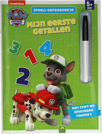 Paw Patrol Speels Oefenboekje Mijn Eerste Getallen 5+ jaar Met Stift en Afwisbare Pagina's Nickelodeon