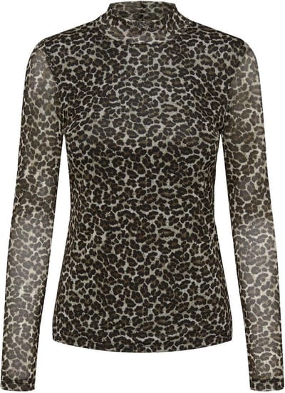 ONLY ONLERICA LIFE MESH L/S TOP JRS NOOS Dames Panterprint Top - Maat M