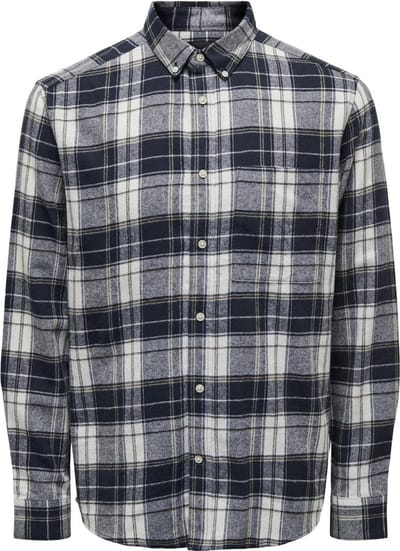 Only & Sons Overhemd Onsluka Reg Ls Check Shirt 22027308 Dark Navy Mannen Maat - L