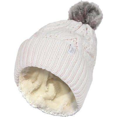 Heat Holders - Pom Pom-muts met boeien voor dames - Room