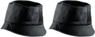 2x stuks vissershoedjes/zonnehoedjes zwart voor volwassenen - Zomerhoeden
