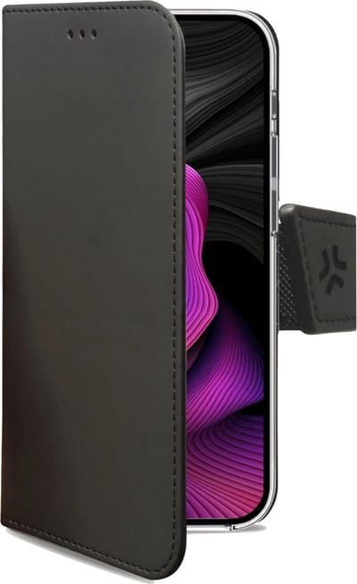 Celly Wally Bookcase Hoesje - Geschikt voor Apple iPhone 15 Plus - Kunstleer - Pasjeshouder - Zwart
