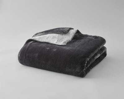 Plaids Cocooning - fleece deken - plaid - Cosy Bicolore Gris Anthracite - Superzachte fleece - 200 cm x 150 cm