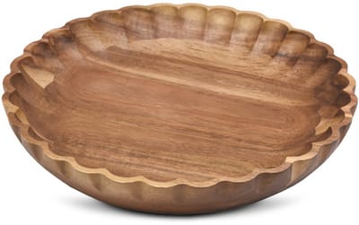 Acaciahouten Schaal Ø 25 x 4 cm – Decoratieve Serveer- en Fruitschaal - Houten Schaal