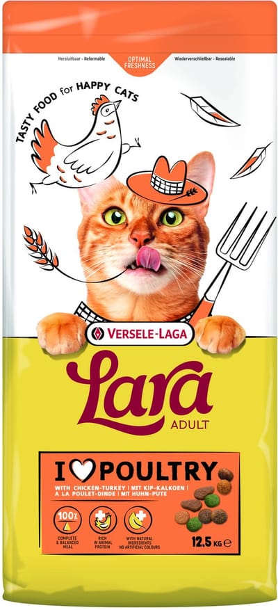 VERSELE-LAGA Lara Chicken with turkey - dry cat food - 12.5kg