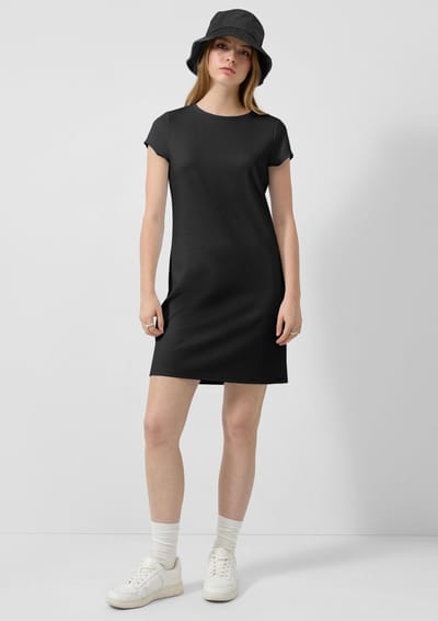 Jersey Jurk Knielang Met Ronde Hals Vrouw QS