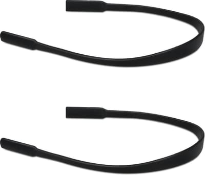 kwmobile Anti-slip bandje voor brilveren set - 2x siliconen sportbandje voor bril - Zwart - Lengte: 21 cm