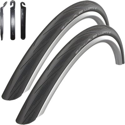 Racefiets Banden - Wielset - Weggebruik - Inclusief bandenlichters - 28 Inch - Zwart