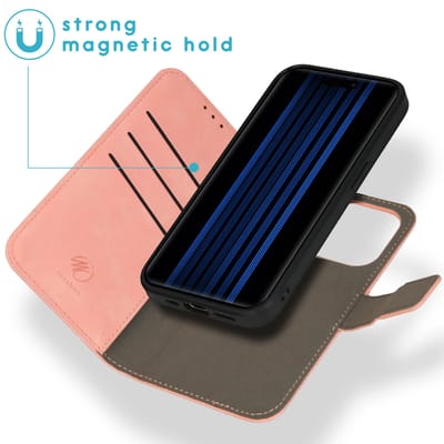 imoshion Hoesje - Geschikt voor Apple iPhone 15 Pro - Uitneembare 2-in-1 Luxe Bookcase - Roze
