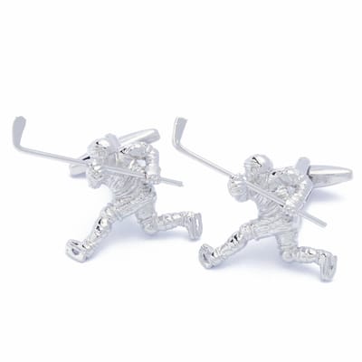 Manchetknopen - IJshockey IJshockeyspeler Zilver