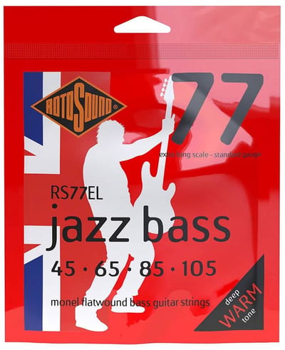 Rotosound RS77EL Jazz Bass 77 Snarenset Basgitaar Monel Flatwound Extra Long Scale (045-105)