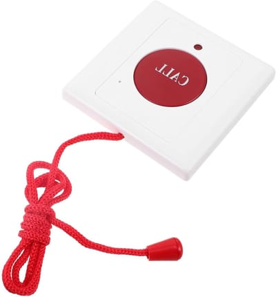 Noodoproepknop - Alarmknop Senioren - Veiligheid Thuis - Dubbele Alarmknoppen - 8.5 cm - Wit
