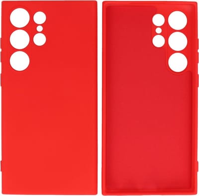 Hoesje Geschikt voor Samsung Galaxy S24 Ultra - 2.0mm Dikke Fashion Telefoonhoesje Backcover - Siliconen Hoesje - Rood