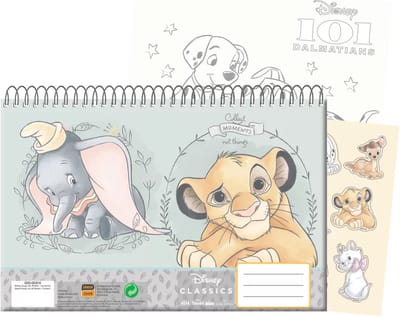 Disney Cute Classic - A4 - Spiraal - schetsboek - 40 pagina's - tekenblok - stickers