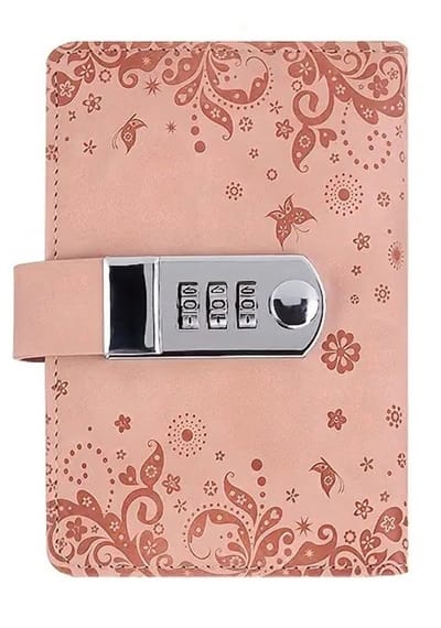 PolkaHome® Notitieboek met Slot – Retro Dagboek, Draagbare Zakagenda, Notebook, Notitieboekje, Schrift 10x15 cm (Roze)