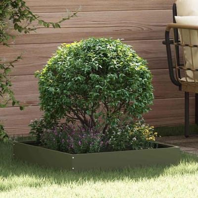 Gazonrand 6 stuks - Tuinrand omheining - Tuin afbakenen - Duurzaam staal weerbestendig - 60 x 60 x 13 cm