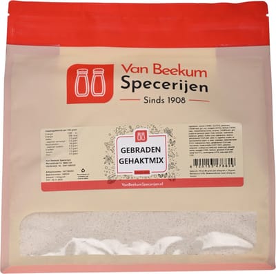 Van Beekum Specerijen - Gebraden Gehaktmix - 1 KG (hersluitbare stazak)