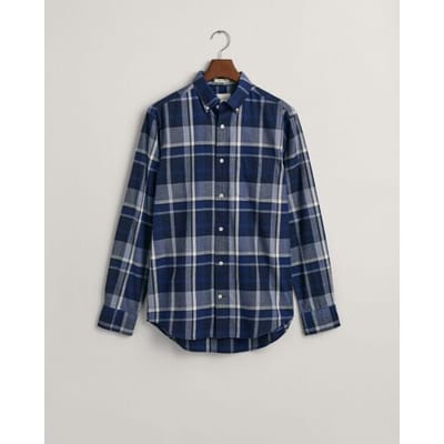 Gant Overhemd Jaspé Check Button Down Marine / male