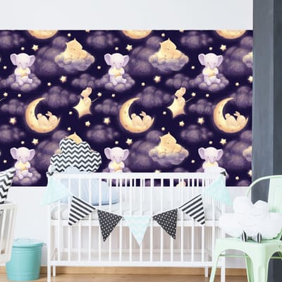 Behangsticker - ZOETE NACHT IN DE WOLKEN - 40x40cm